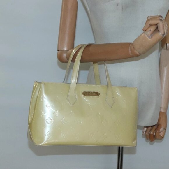 LOUIS VUITTON Monogram Vernis Wilshire PM Hand Bag Broncorail M91452 Auth - Picture 1 of 16
